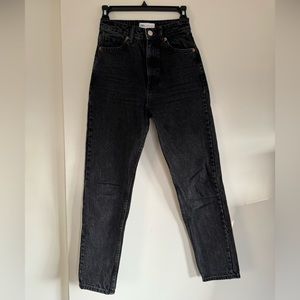 Zara size 0, Black, High Waisted, Straight Leg